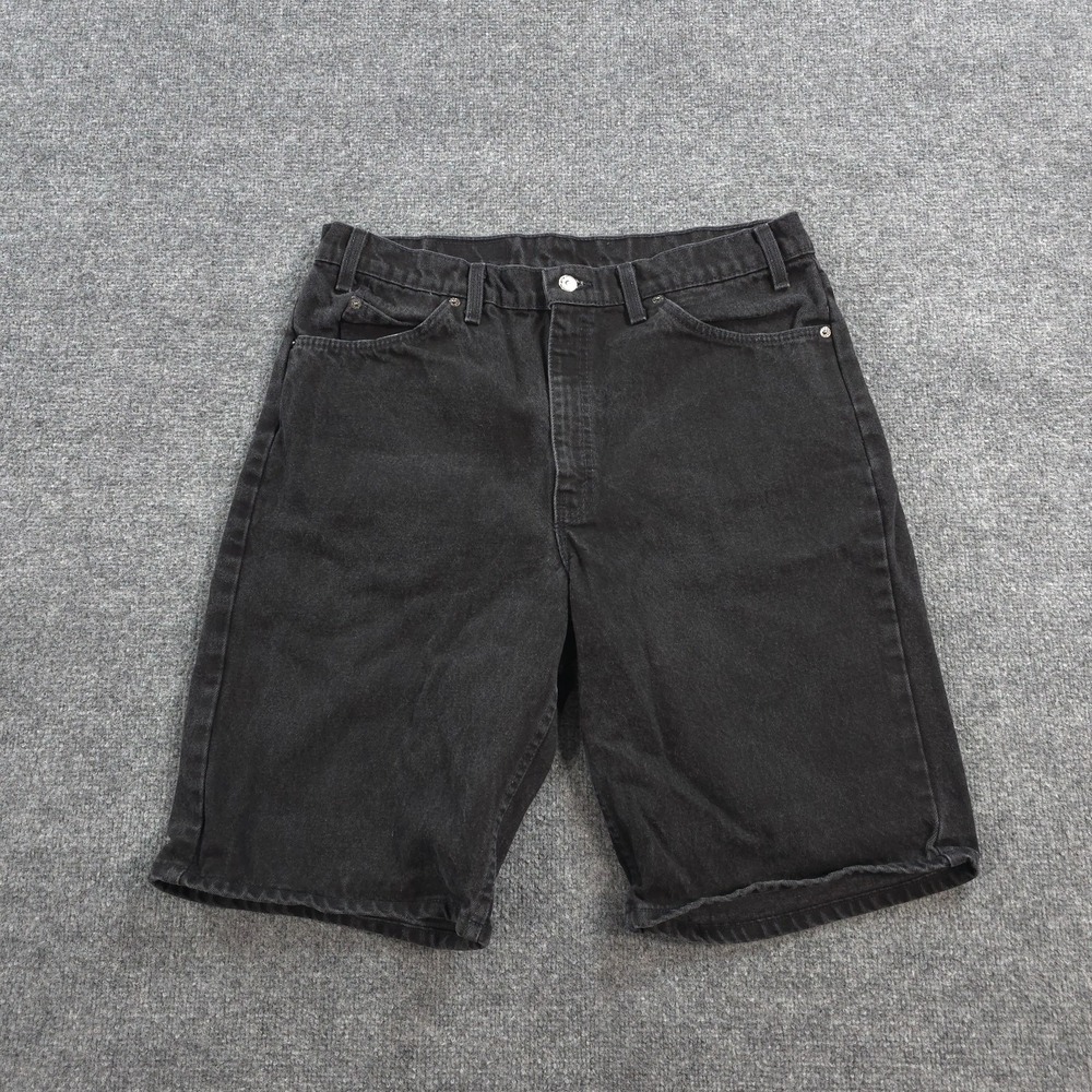 Vintage Levis Shorts Mens 38 Black 550 Relaxed Fit Orange Tab Jorts USA 90s